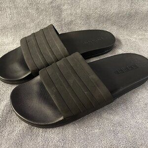 adidas Adilette Comfort Women’s Sz 9 All Black Slides Sandals - XLNT Condition!